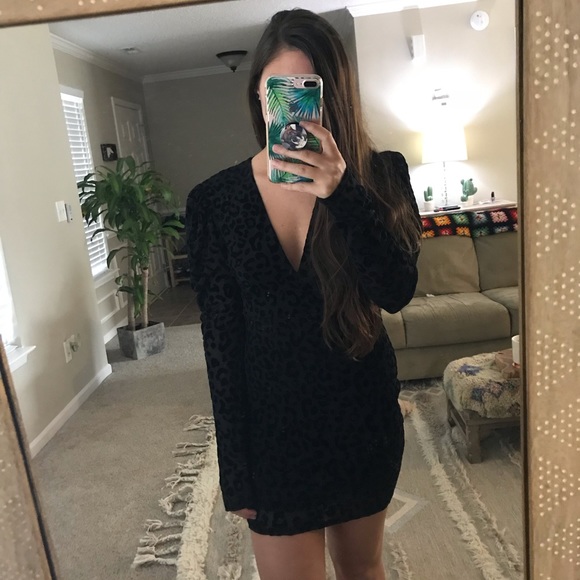 Leopard velvet mini dress - Picture 2 of 4